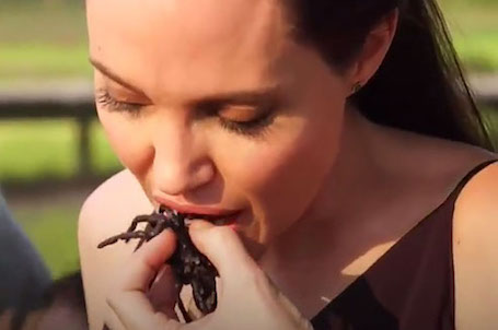 Анджелина Джоли устроила званый обед с тарантулами и скорпионами. Фото